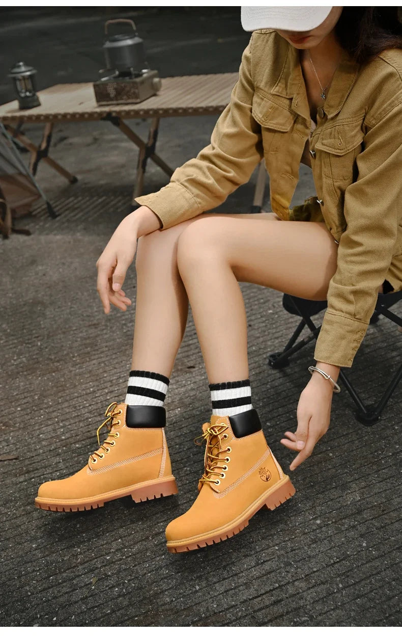 High-Quality Men’s & Women’s Lace-Up Leather High Top Boots